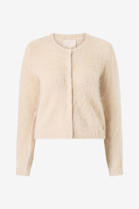 Kardigan Hairy Knit Jacket - Hvit