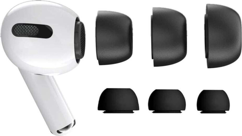 3 -pakk airpods pro øreputer - silikon øre topper svart
