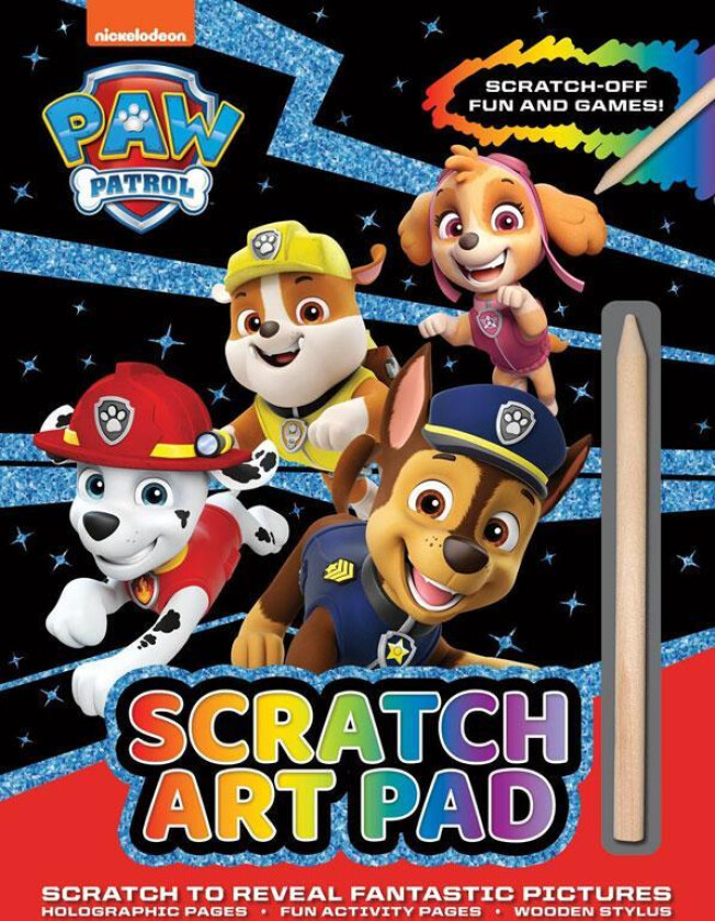 Paw Patrol scratch art skrapepyssel aktivitetspakke pysselbok