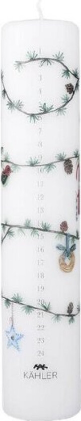 Hammershøi Christmas kalenderlys 2026 5 cm hvit m/dekor