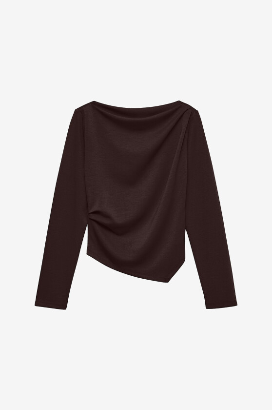 Topp vmMille LS Boatneck Short Top Jrs N - Brun