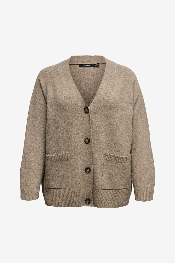 Kardigan vmcBoom LS V-neck Button - Grå