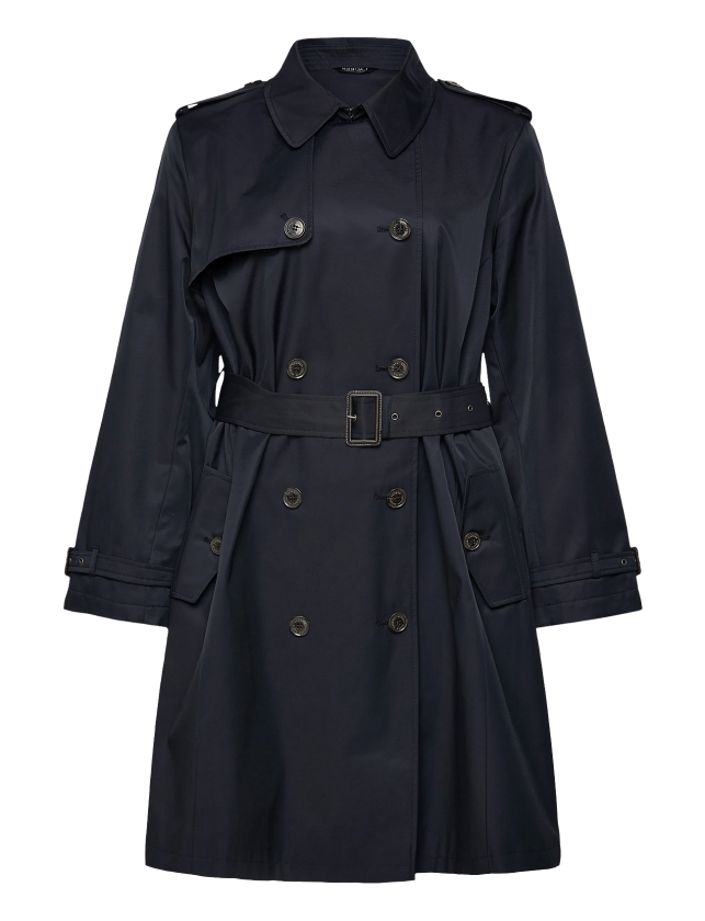 Double-Breasted Cotton-Blend Trench Coat - Navy - 46-48