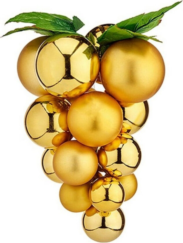 Juletrekule Druer Liten Gylden Plast 14 x 14 x 25 cm