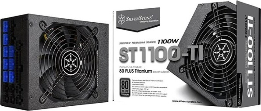 Strider Titanium ST1100-TI Strømforsyning (PSU) - 1100 Watt - 80 Plus Titanium sertifisert