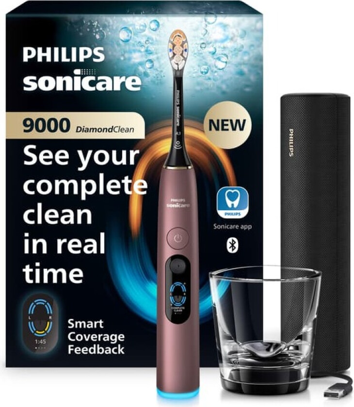 Bilde av Sonicare DiamondClean 9000 elektrisk tannbørste HX9213/85 (rosa)