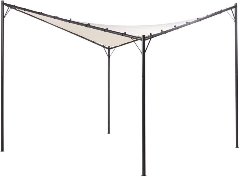 Pergola Beige Polyester Stål 300 x 300 cm Stoffskygge Metallramme Hagepaviljong