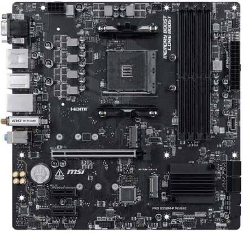 PRO B550M-P WIFI6E - motherboard - micro ATX - Socket AM4 - AMD B550 Hovedkort - AMD B550 - AMD AM4 - DDR4 RAM - Micro-ATX