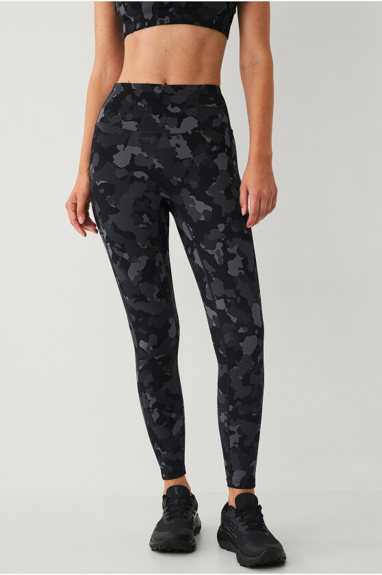 Treningstights Tights Hip Pocket Printed - Svart