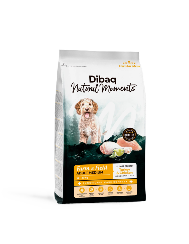 Natural Moments Dog Farm&Field Adult Medium 12kg - Hund - Hundefôr & hundemat - Tørrfôr for hund - DIBAQ