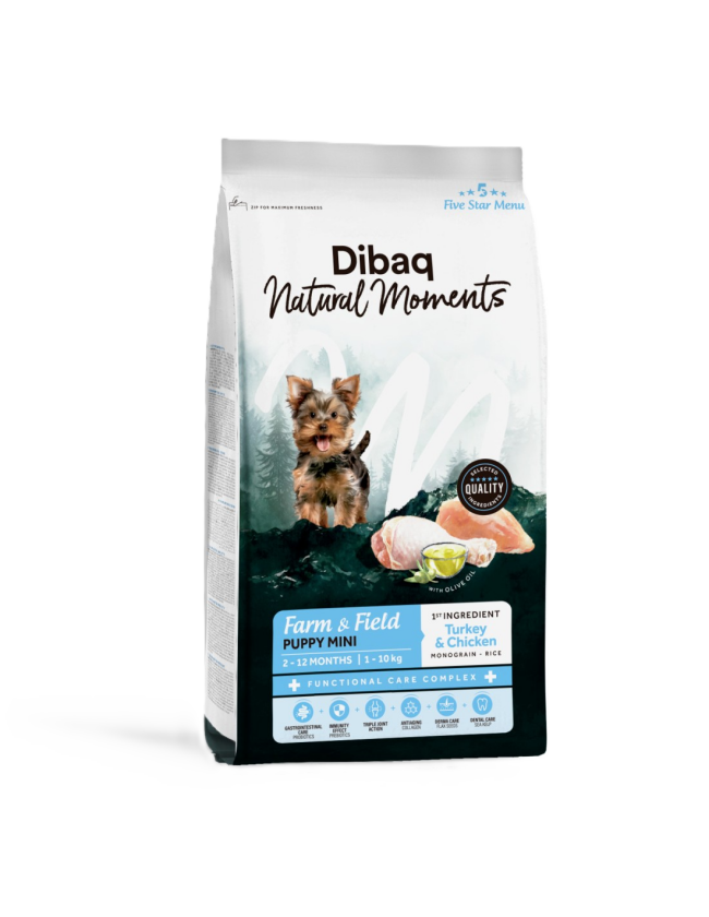 Natural Moments Dog Farm&Field Puppy Mini 2kg - Hund - Hundefôr & hundemat - Tørrfôr for hund - DIBAQ
