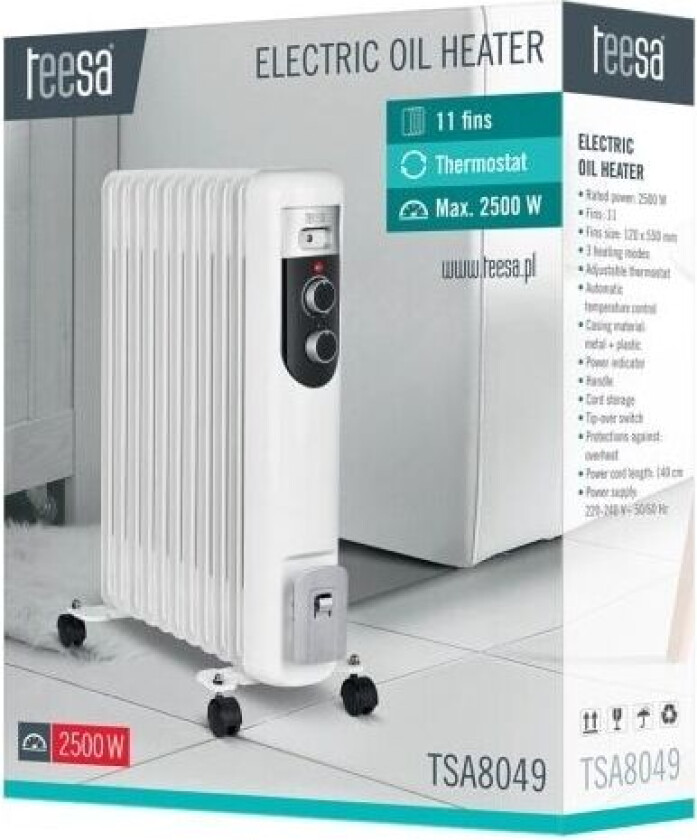 Oljeradiator 2500 W (11 finner)