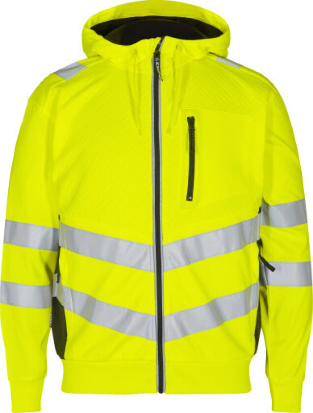 sweatcardigan 8025, EN 20471 gul/svart, klasse 2, størrelse M