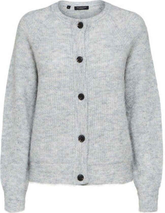 Lulu LS Knit Short Cardigan - Light Grey Melange S