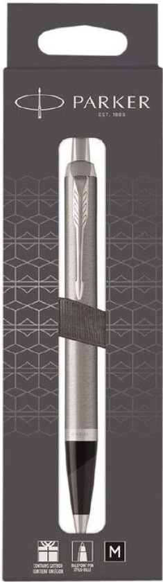 PARKER Kulepenn IM børstet metall C.C. M Svart