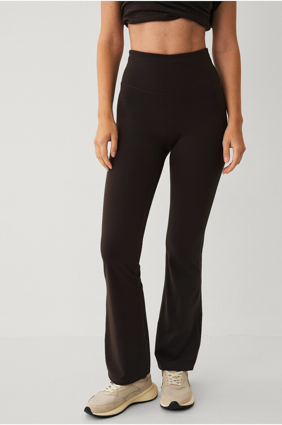 Treningstights Warm Tights Flat Front Core Fl - Brun