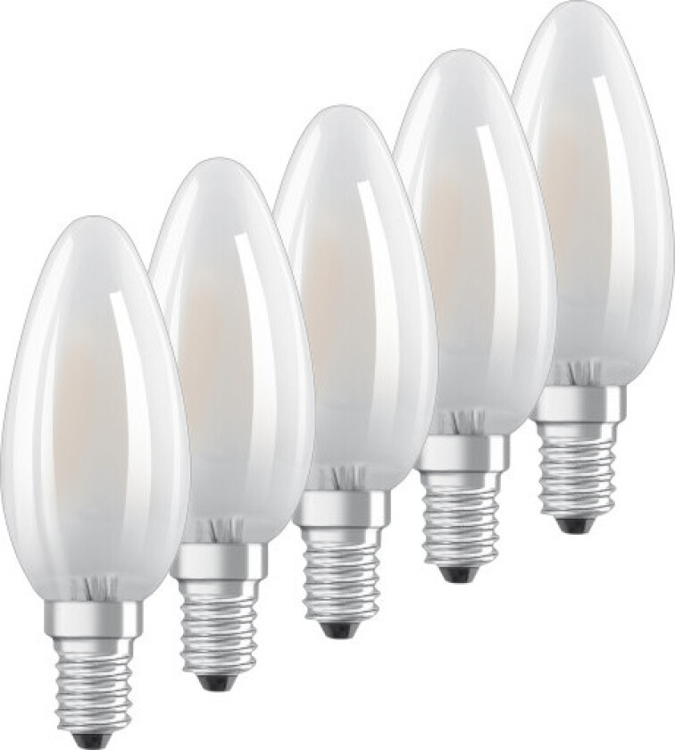Osram Retro LED Kerte 4W/827 (40W) E14 Mat - Pakke av 5 stk.