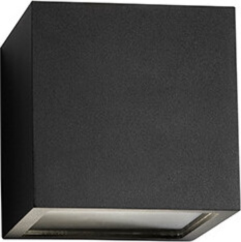 - Cube LED 3000K Utendørs Vegglampe Down Svart