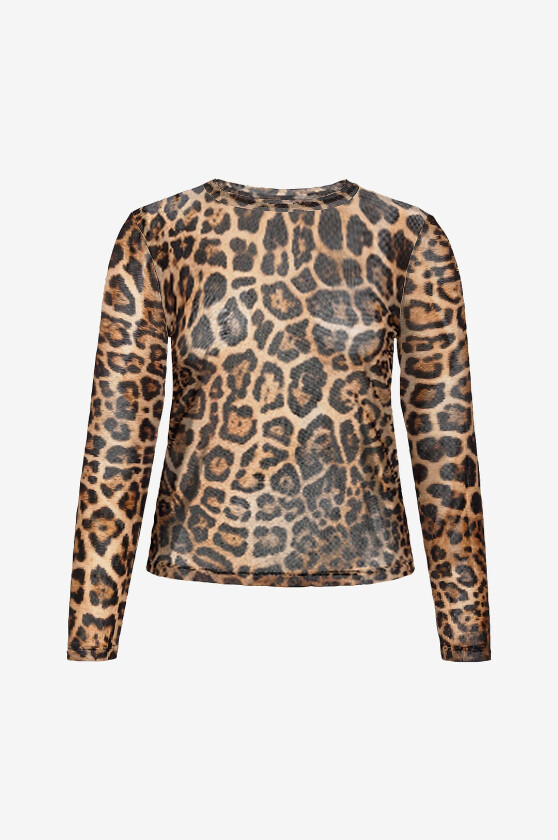 Topp Nmjudith L/S Mesh Top Curve - Svart