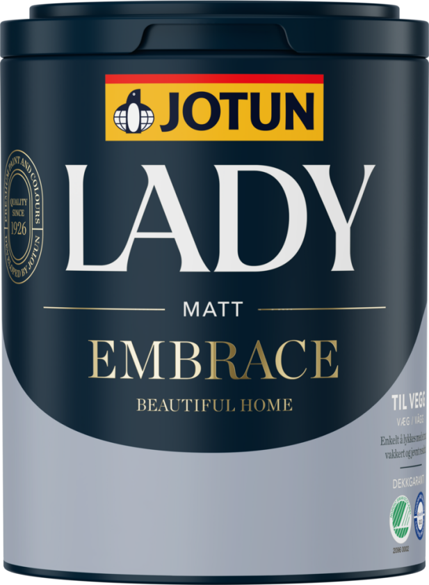 Interiørmaling lady embrace hvit/a-base 0.68l