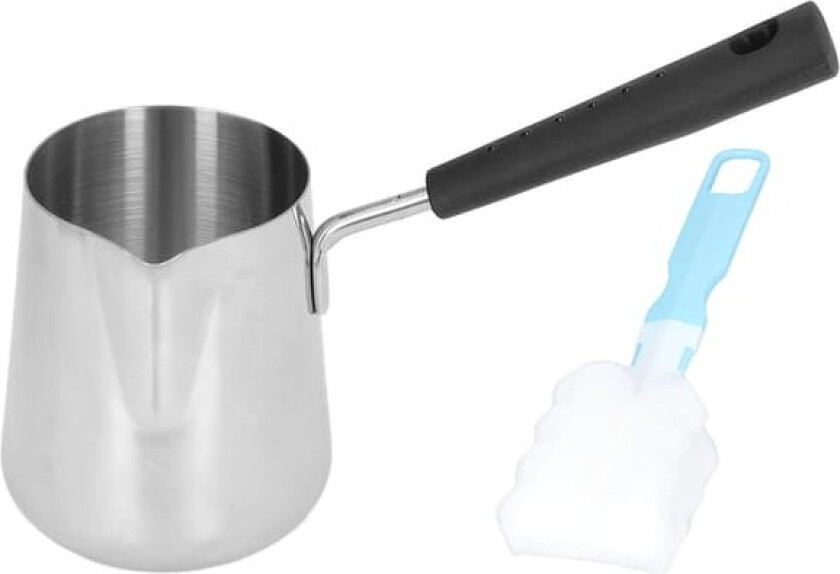 Mini Kasserolle i Rustfritt Stål, Tradisjonell Tyrkisk Kaffekanne, Allsidig Oppvarming for Induksjonstopp, Tut Sikrer Enkel Hellning 350ml