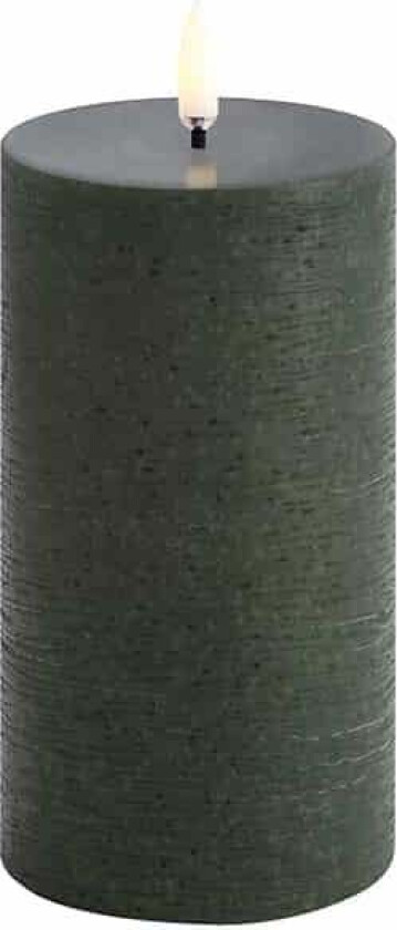 - LED pillar candle - Olive green, Rustic - 7,8x15 cm (UL-PI-DG-C78015)