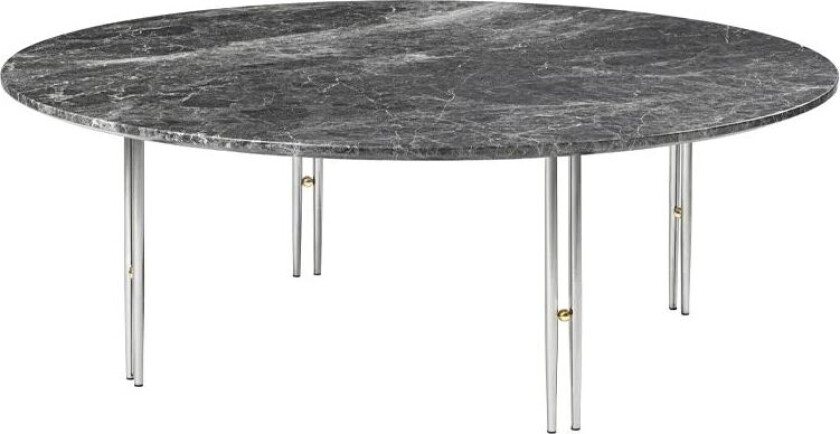 IOI sofabord grey emperador marble, ø110, kromstativ