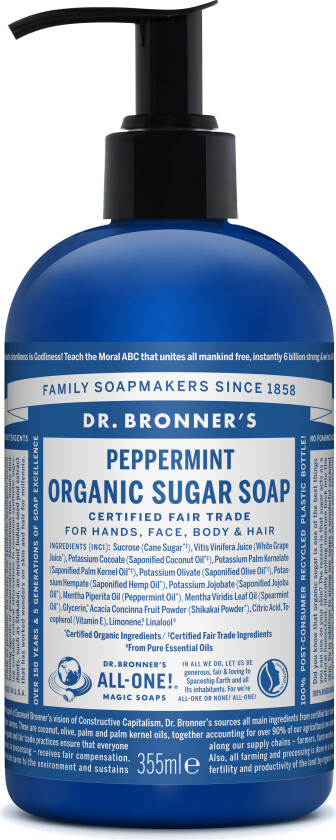 Dr. Bronner's - Organic Sugar Soap Peppermint 355 ml