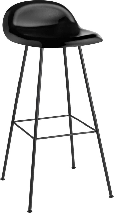 3d Counter Stool, Unupholstered, Center Base, Top - Black Stained Beech