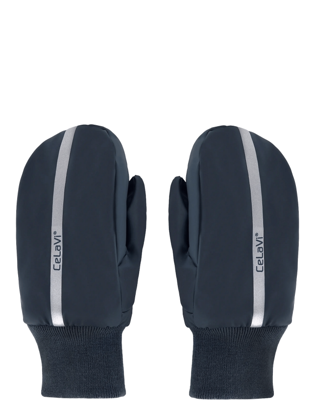 Pu Padded Mittens - NAVY - 2-4Y