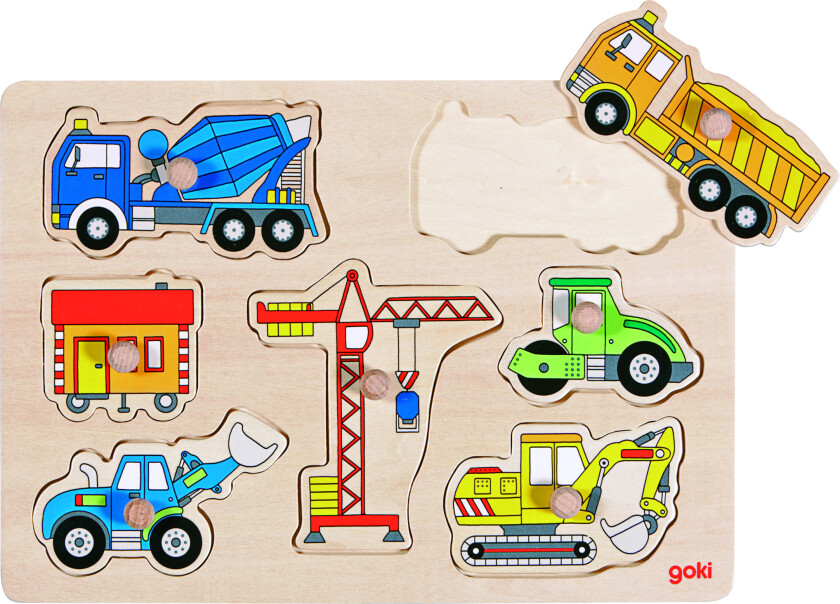 GOKI - Building site vehicles, Lift out puzzle - (57593)