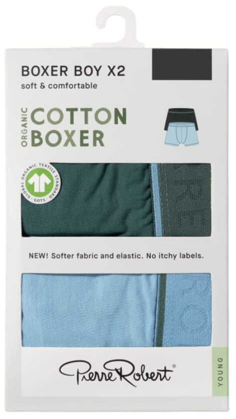 Bilde av Boxer Cotton Boy Pine-Iceblue 158-164