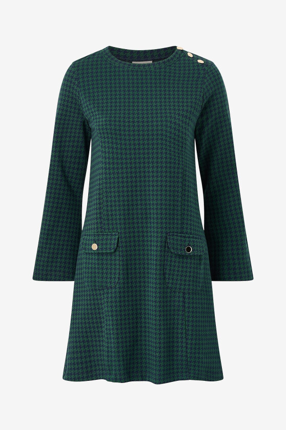 Kjole Janet Houndstooth - Grønn