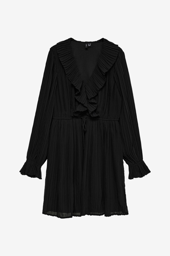 Kjole vmcDora LS Frill Dress Wvn - Svart