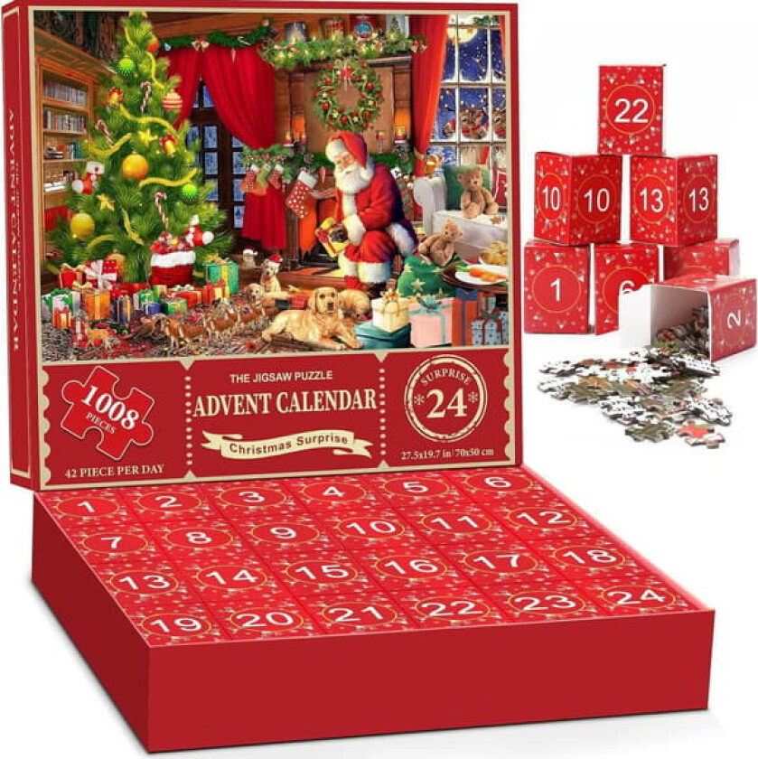 Puslespill Adventskalender 2025, 1008 Puslespillbrikker 25 Dager Julenedtelling Adventskalendere{FY}_OF 1