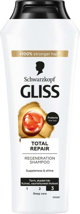 Bilde av Gliss Regeneration Shampoo Total Repair for Dry Hair & Damaged Hair