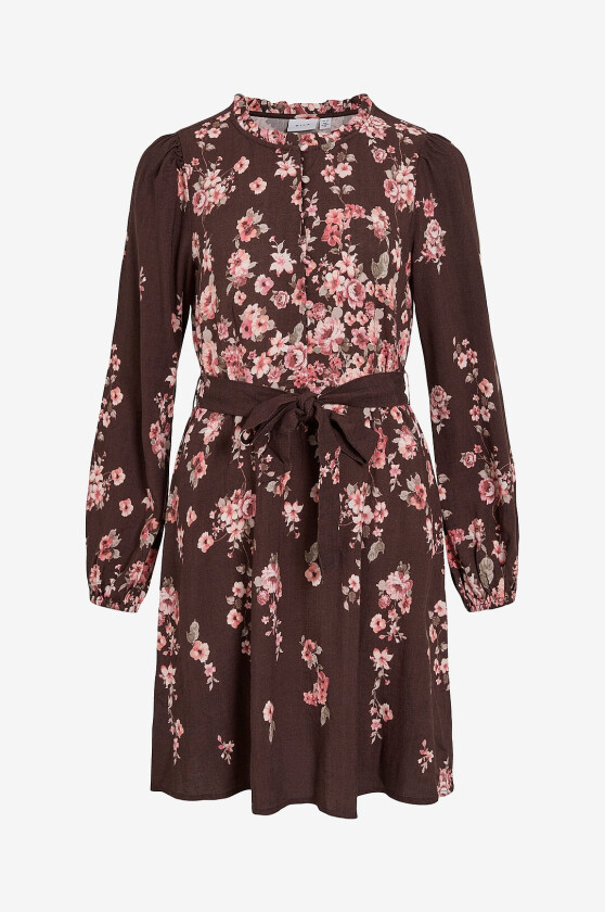 Kjole vielma Bai O-neck L/S Short - Brun