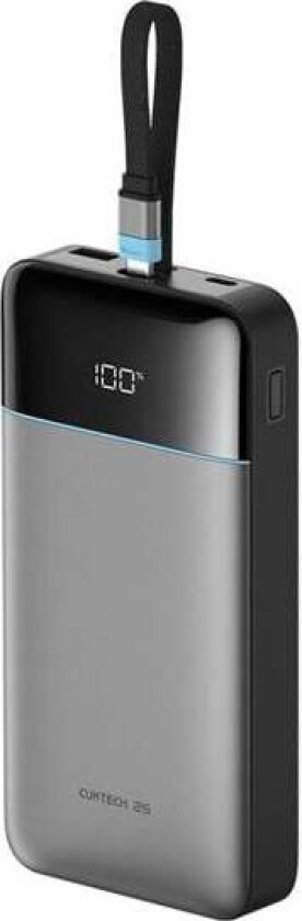 LPB252N 120W 25000mAh Powerbank with Built-in USB-C Cable - Grey - 25000 mAh