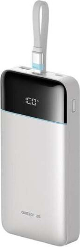 LPB252N 120W 25000mAh Powerbank with Built-in USB-C Cable - White - 25000 mAh