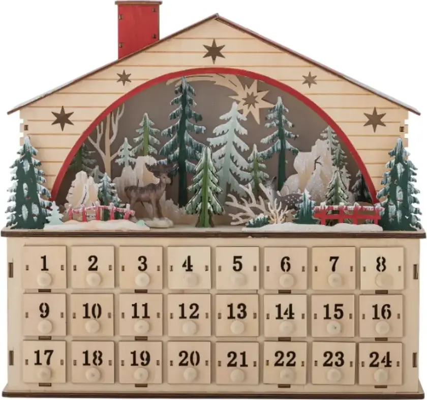 Melvin Adventskalender med LED-lys
