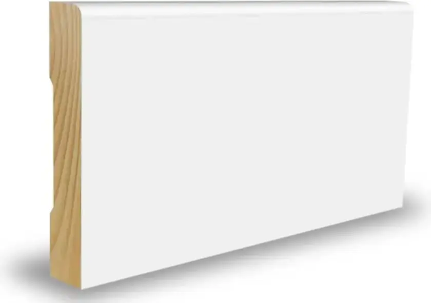 Bilde av Gulvlist furu rund skrå hvit bomull S0502-Y 12x45x4400 mm