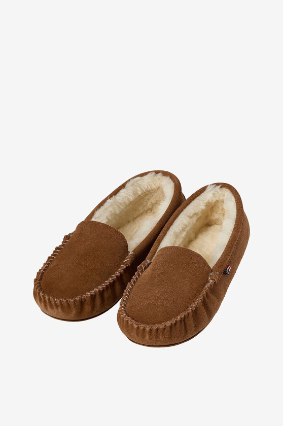 Loafers i semsket skinn for damer, til innendørs bruk - Brun