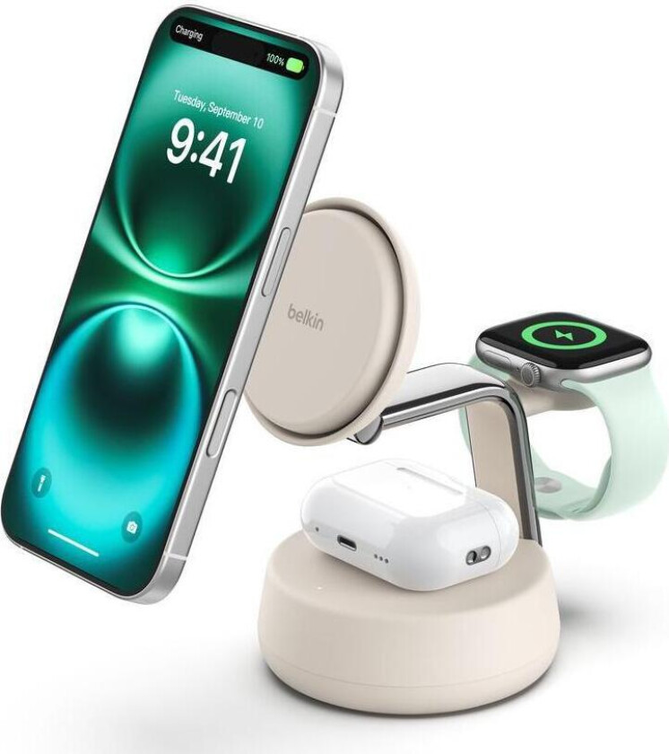 UltraCharge Pro 3-in-1 Qi2 Ladestasjon (sand)