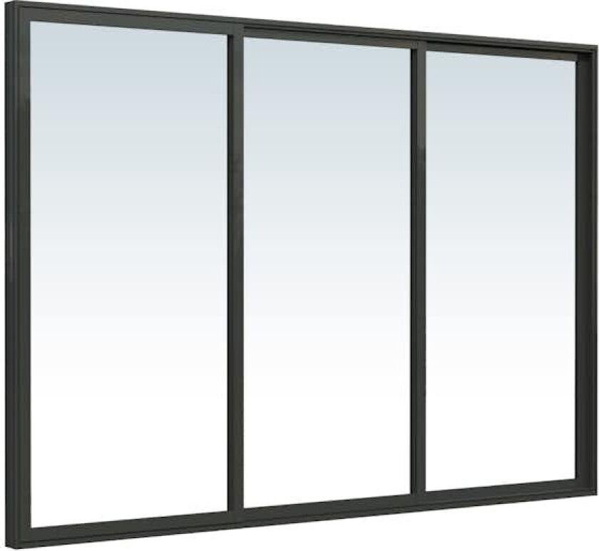 Skyvedør alu enkelt glass 240x200 v 3 dørblad. venstre utførelse