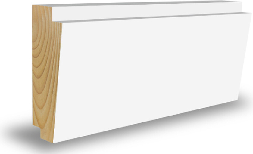 Bilde av Taklist furu dobbelskygge hvit bomull S0502-Y 21x45x4400 mm