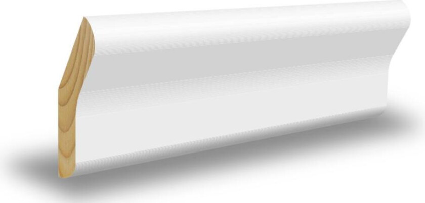 Taklist furu skrå hvit bomull S0502-Y 15x45x4400 mm