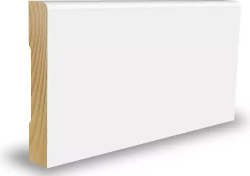Bilde av Gulvlist furu rund hvit bomull S0502-Y 12x58x4400 mm