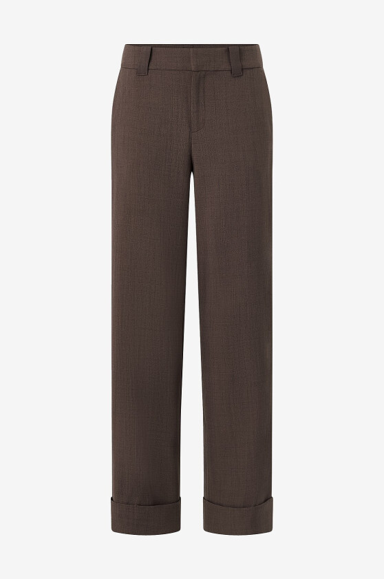 Bukser Mid Waist Wide - Brun