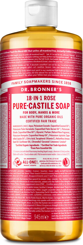 Dr. Bronner's - Pure Castile Liquid Soap Rose 945 ml