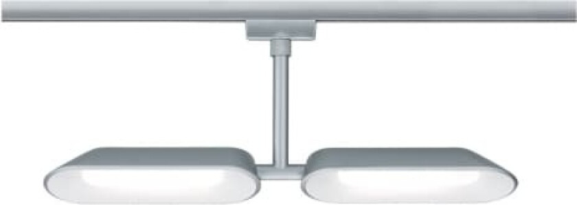 954.69, Spotlight på skinne, 2 ampuller, LED, 2700 K, 652 lm, Kromfarget, Hvit